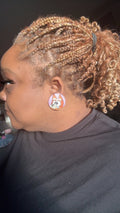 B Button Earrings